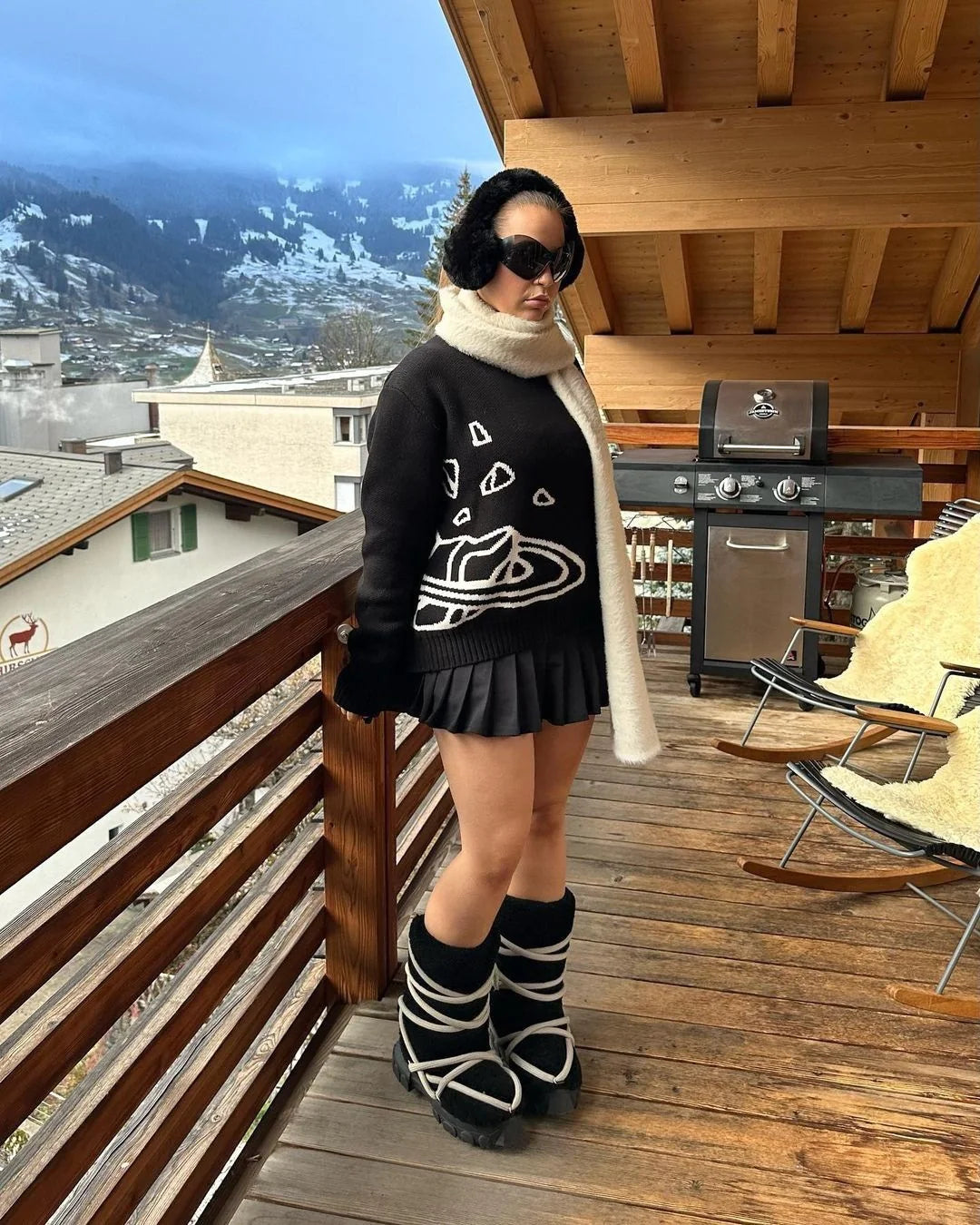 Space Planet Star Knitted Sweater - Y2K Vibes HejK.com