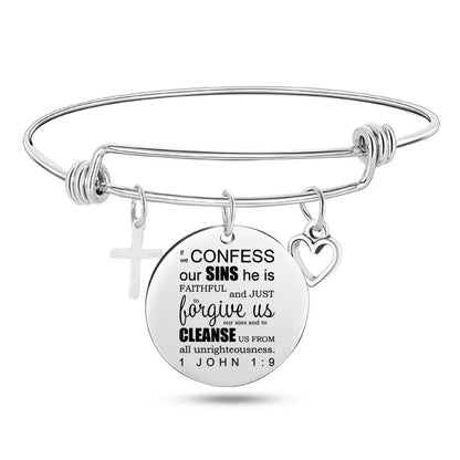 Stainless Steel Christian Charm Bracelet WEM Support (www.WEM.support)