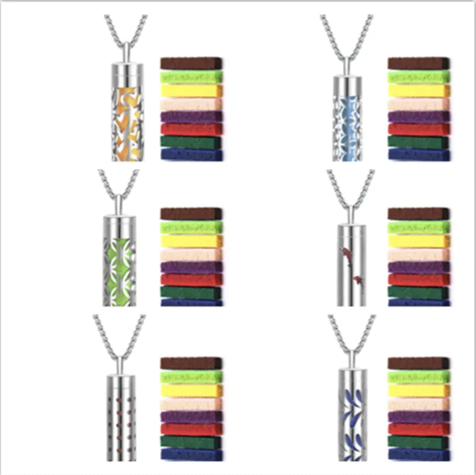 316L Stainless Steel Perfume Oil Diffuser Necklace WEM Support (www.WEM.support)