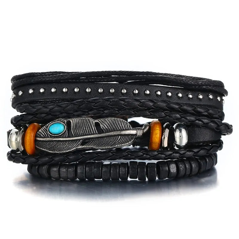 Multilayer Leather Bracelet WEM Support (www.WEM.support)