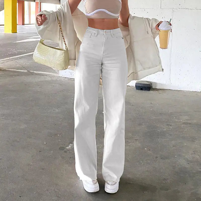 Spice Girl Style High Waist Slim Jeans Bell Bottoms WEM Support (www.WEM.support)