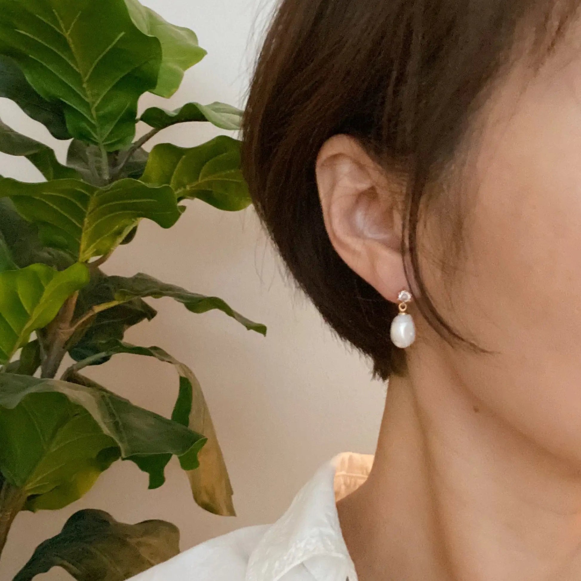 Classy Freshwater Pearl Dangle Earrings WEM Support (www.WEM.support)