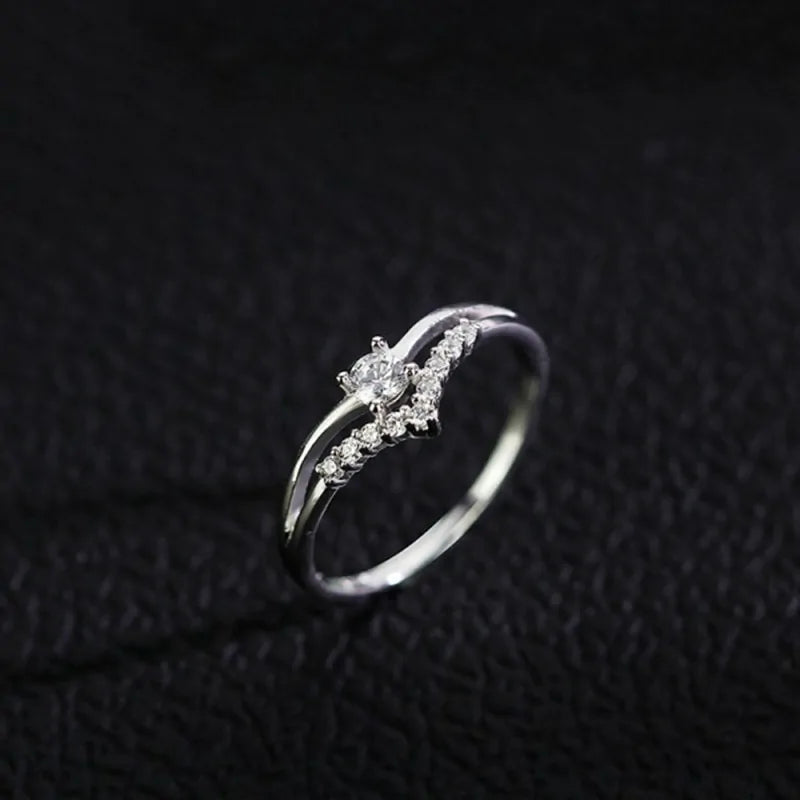 Cubic Zircon Engagement Classic Ring WEM Support (www.WEM.support)