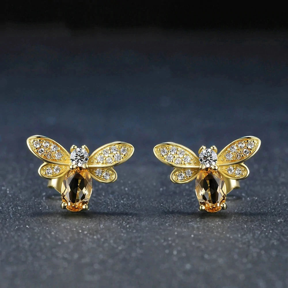 Big Crystal Bee Earrings WEM Support (www.WEM.support)