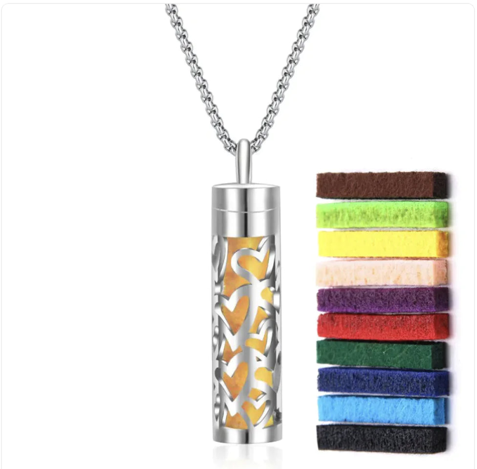 316L Stainless Steel Perfume Oil Diffuser Necklace WEM Support (www.WEM.support)