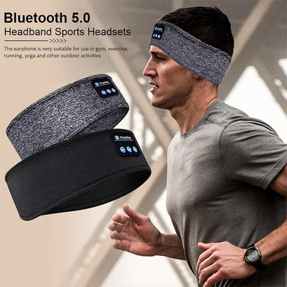 Bluetooth Sports Headband with Earbuds and Eye Mask WEM Support (www.WEM.support)
