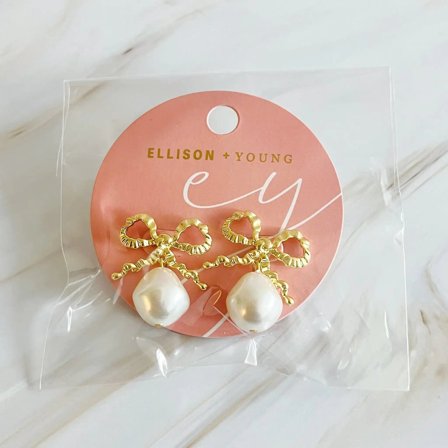 Dangle Pearl Antique Bow Earrings WEM Support (www.WEM.support)