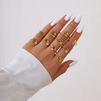 Personalized Stainless Steel Creative Number Ring