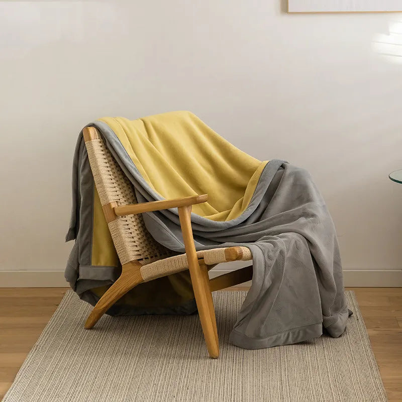 Simple Japanese Style Plain Milk Velvet Casual Blanket WEM Support (www.WEM.support)