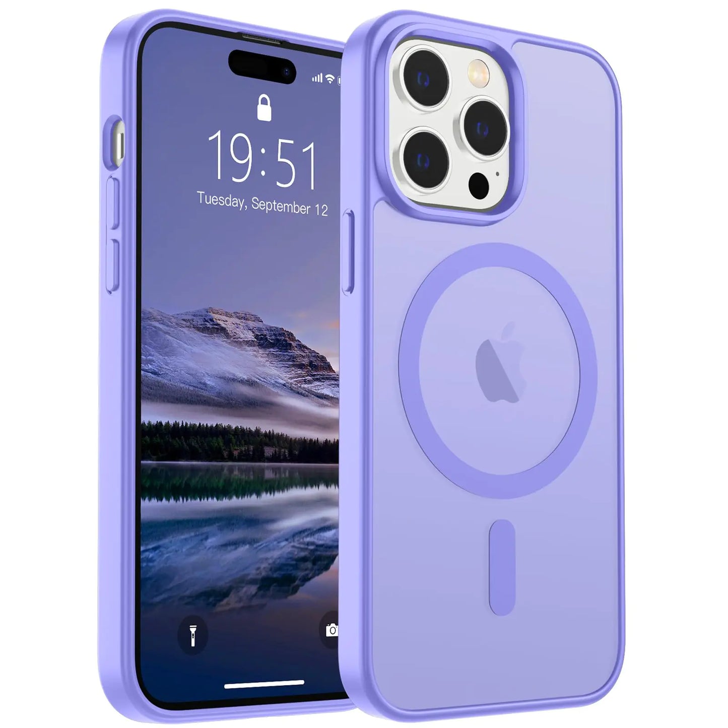 SUPFINE Magnetic for iPhone 15 Plus Case & iPhone 14 Plus Case(Compatible with MagSafe)(10 FT Military Grade Drop Protection) Slim Translucent Shockproof with Anti-Fingerprint Phone Case,Black