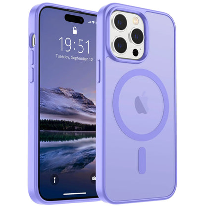 SUPFINE Magnetic for iPhone 15 Plus Case & iPhone 14 Plus Case(Compatible with MagSafe)(10 FT Military Grade Drop Protection) Slim Translucent Shockproof with Anti-Fingerprint Phone Case,Black