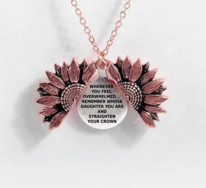 Sunflower Double-layer Lettering Necklace WEM Support (www.WEM.support)