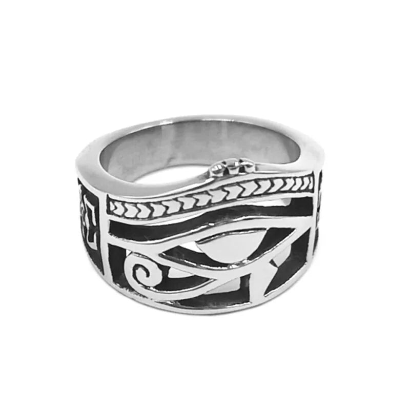 Egyptian Amulet Ring Stainless Steel WEM Support (www.WEM.support)