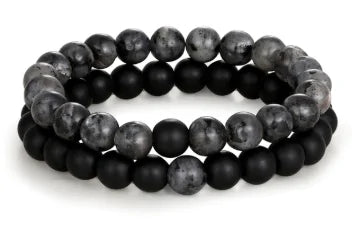 2 Pieces Distance Bracelet Pierre Naturelle Yin Yang Beads Bracelets WEM Support (www.WEM.support)