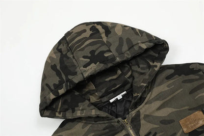 American Retro Camouflage Hooded Cotton Jacket For Men WEM Support (www.WEM.support)