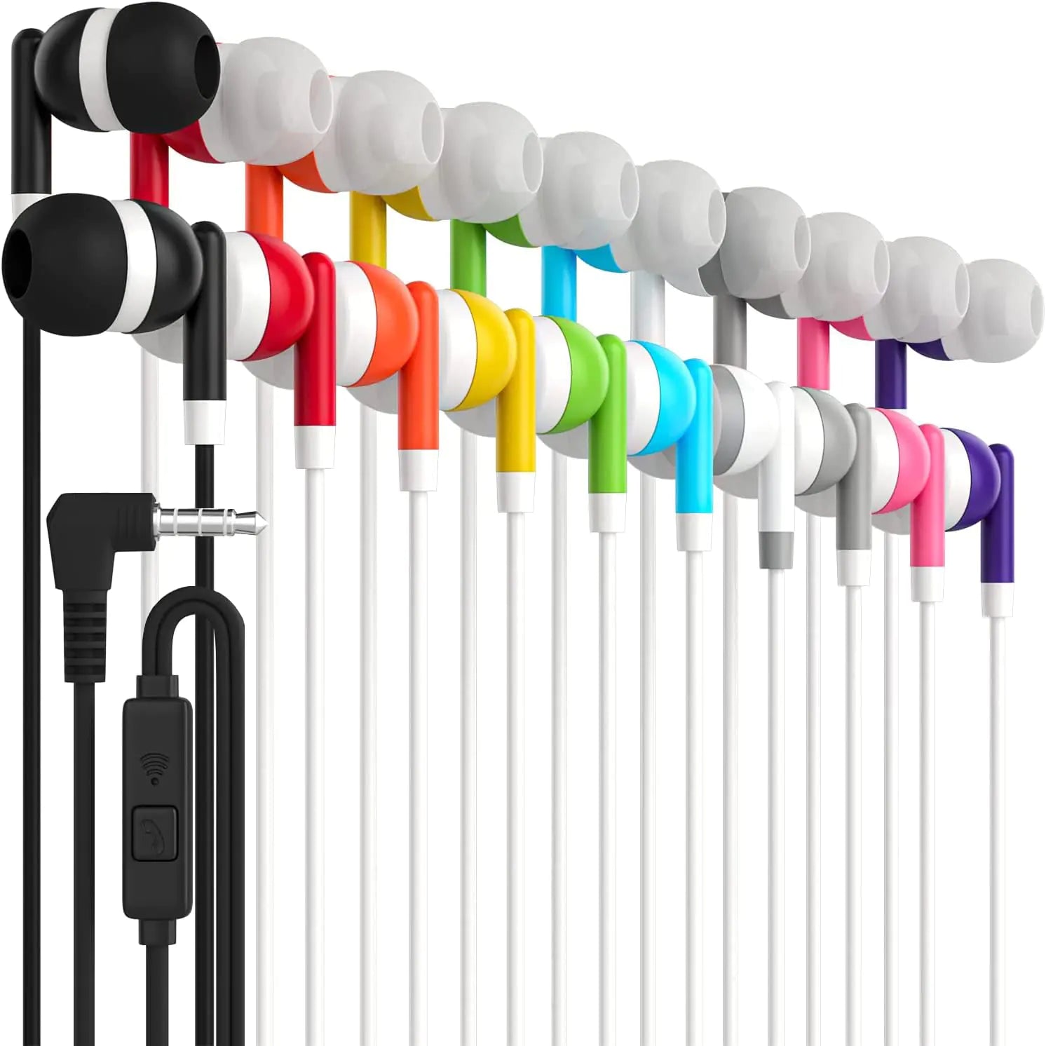 Maeline Multi-Color Noise Isolating Headphones with Mic - 10 Pack HejK.com Marketplace LLC