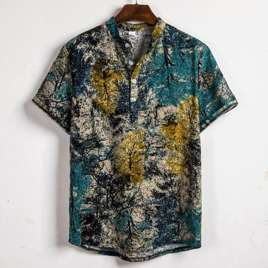Men's Floral Short Sleeve Button-Up Shirt HejK.com Marketplace LLC