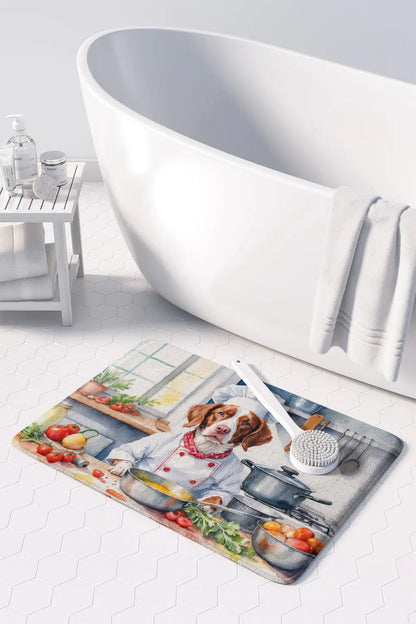 Brittany Spaniel The Chef Memory Foam Kitchen Mat WEM Support (www.WEM.support)