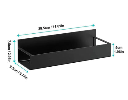 Multi-Purpose Carbon Steel Storage Rack displayed with dimensions and including a detail of free hooks