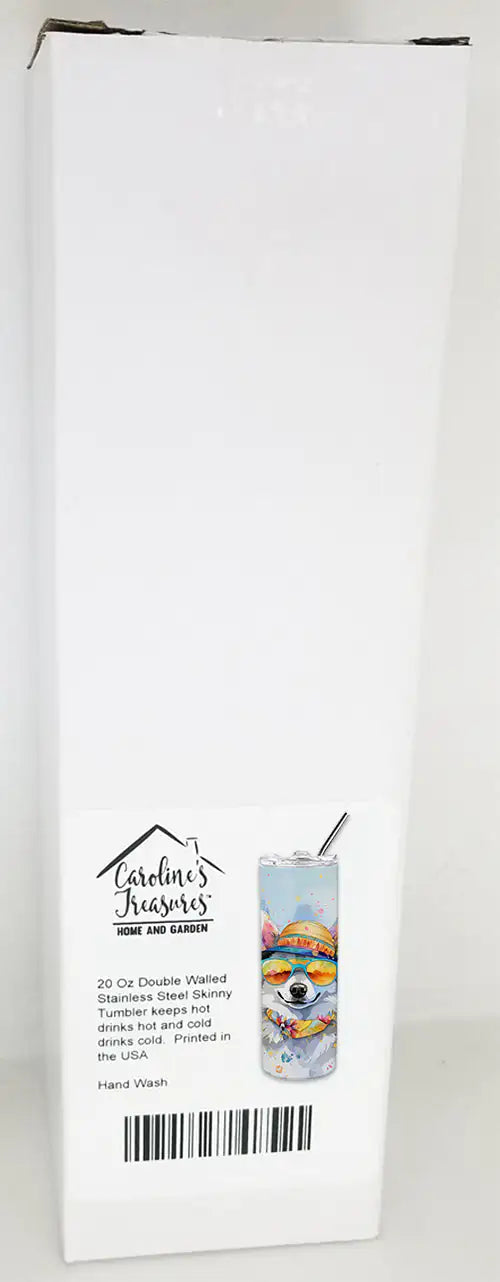 Alaskan Klee Kai Hippie Dawg Stainless Steel Skinny Tumbler WEM Support (www.WEM.support)