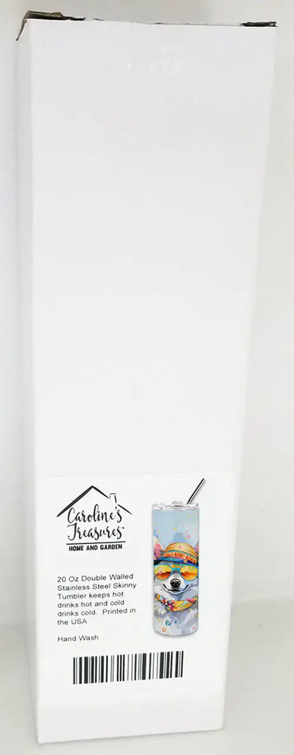 Alaskan Klee Kai Hippie Dawg Stainless Steel Skinny Tumbler WEM Support (www.WEM.support)