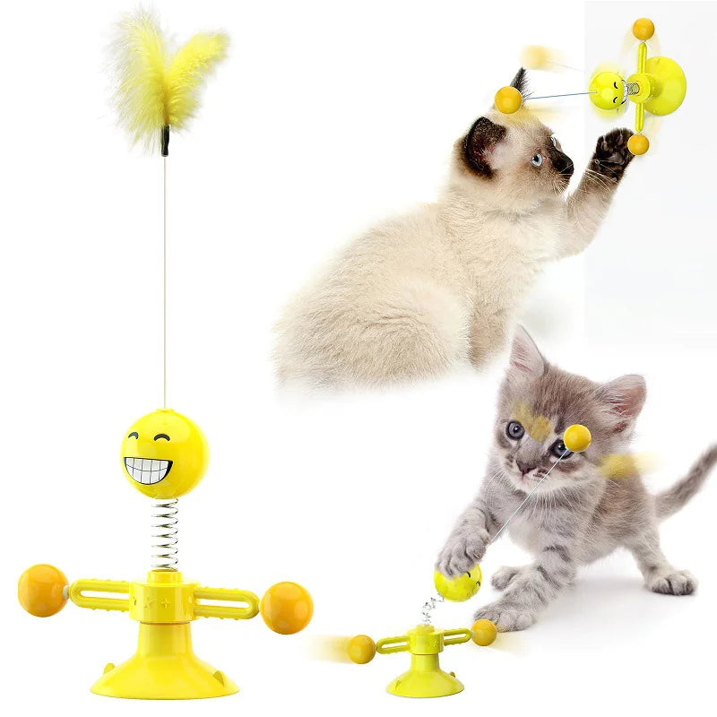 Brinquedo Giratório de Vento para Gatos