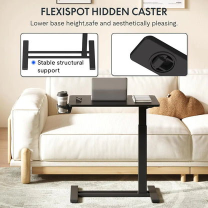 Standing Scroll Table With Hidden Wheels Side Table  Height-adjustable Bed Table Laptop Table WEM Support (www.WEM.support)