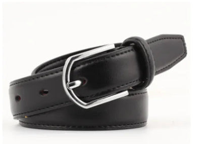 Antique Black PU Leather Waist Belt with Metal Alloy Buckle WEM Support (www.WEM.support)
