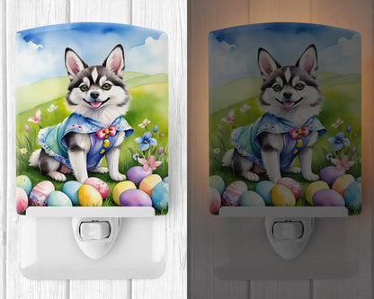 Alaskan Klee Kai Easter Egg Hunt Ceramic Night Light WEM Support (www.WEM.support)