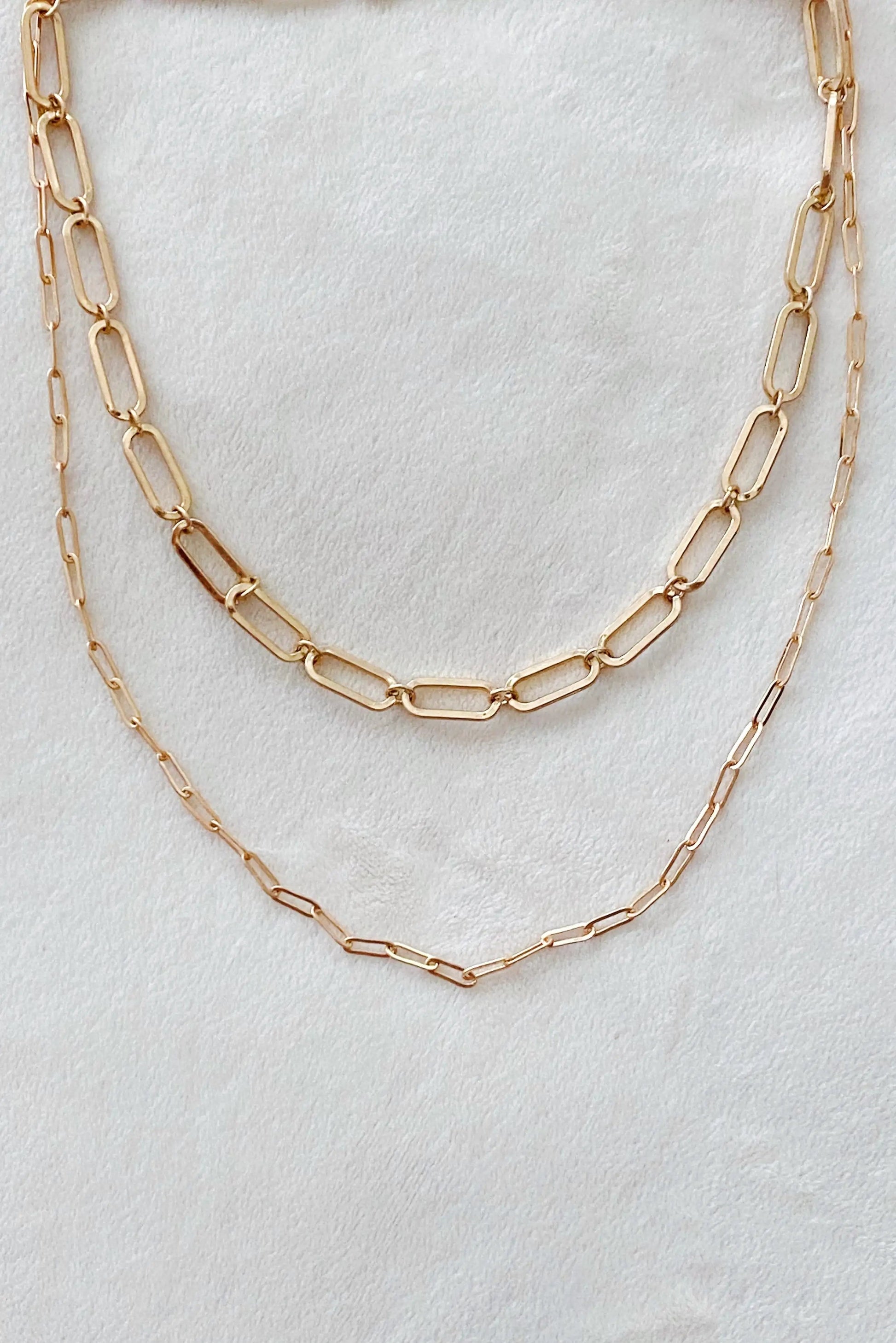 Big & Small Double Chain Link Necklace WEM Support (www.WEM.support)