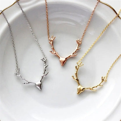 Deer Antlers Pendant Necklace WEM Support (www.WEM.support)