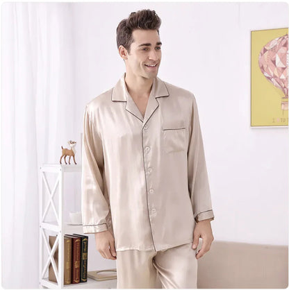 Silk Long-Sleeve Pajama Set for Spring & Summer WEM Support (www.WEM.support)