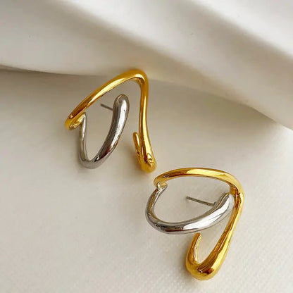 Geometric U-Shaped Stud Earrings WEM Support (www.WEM.support)
