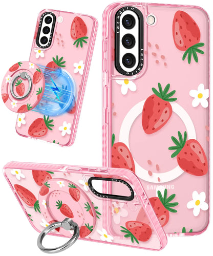 Cute Case for Samsung Galaxy S21 for Women Girls - Funny Design Compatible with Magsafe Magnetic Ring Holder Kickstand Art Constellation Fashion Pattern TPU Phone Covers