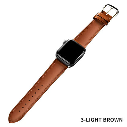 Brown Leather Band for Apple Watch WEM Support (www.WEM.support)