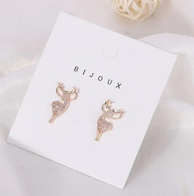 Exquisite Deer Diamond Earrings WEM Support (www.WEM.support)