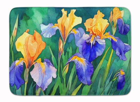 Tennessee Iris in Watercolor Memory Foam Kitchen Mat WEM Support (www.WEM.support)