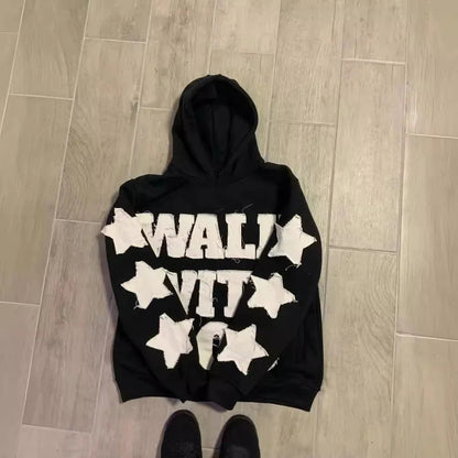 Star Letters Embroidered Hoodie WEM Support (www.WEM.support)