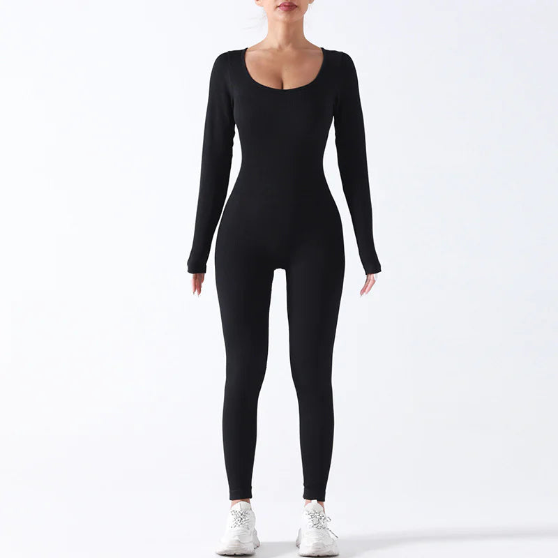 Seamless Yoga Jumpsuit Long Sleeve WEM Support (www.WEM.support)