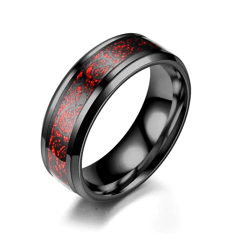 Stainless steel dragon pattern ring WEM Support (www.WEM.support)