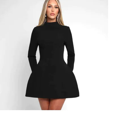 Solid Color Crew Neck Long Sleeve Slim Skirt (1 Piece) HejK.com Marketplace LLC