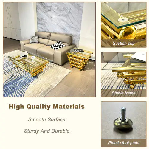 Square Modern Stainless Steel End Table WEM Support (www.WEM.support)