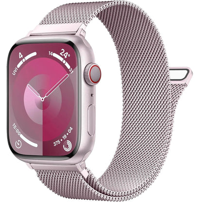 Patented Milanese Loop Compatible with Apple Watch Band 46mm 44mm 45mm 49mm 38mm 40mm 41mm 42mm for Women Men, Magnetic Stainless Steel Clasp for iWatch Bands Series SE 10 9 8 7 6 5 4 3 Ultra 2 1 HejK.com