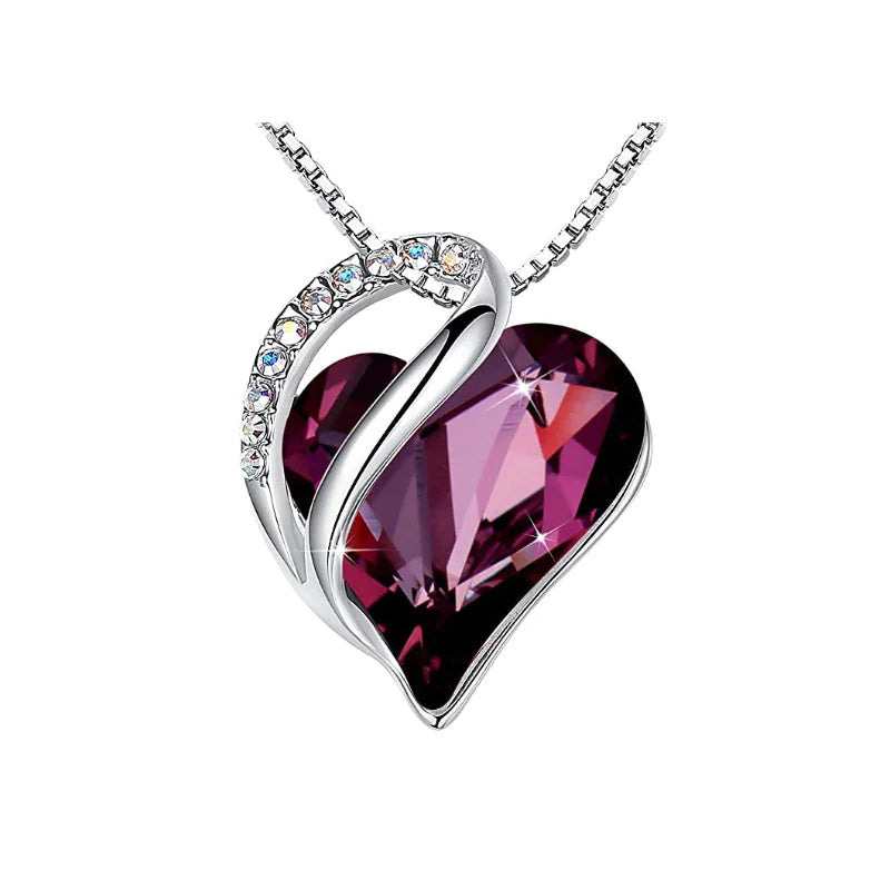CrystalHeart Heart-Shaped Pendant Necklace WEM Support (www.WEM.support)
