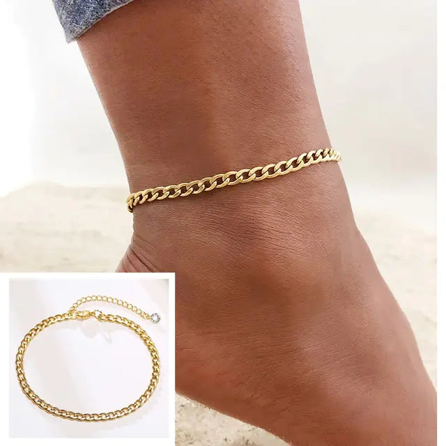 Adjustable Snake Chain Anklet for Women Girls WEM Support (www.WEM.support)