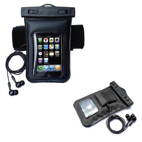 Bolsa à Prova d'Água para seu Smartphone com Conector de Saída de Música e Fones de Ouvido Impermeáveis WEM Support (www.WEM.support)