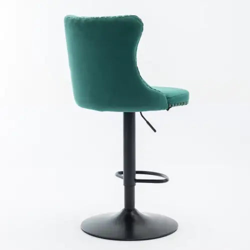 Swivel Velvet Barstools Adjusatble Seat Height From 25-33 Inch Green,Set Of 2 WEM Support (www.WEM.support)