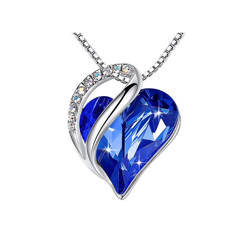 CrystalHeart Heart-Shaped Pendant Necklace WEM Support (www.WEM.support)