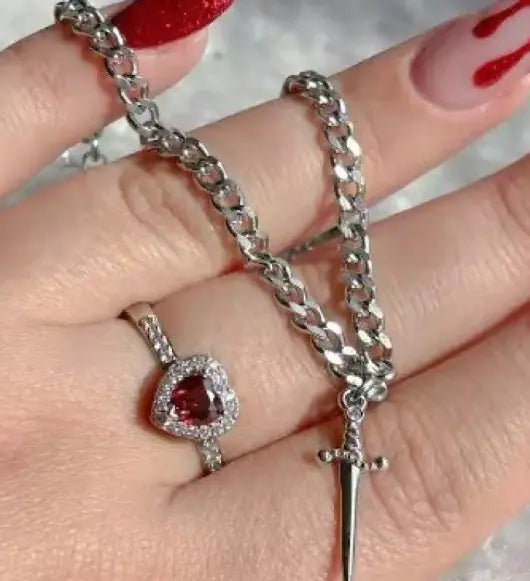 One-Stroke Couple Ring Bracelet Suit HejK.com