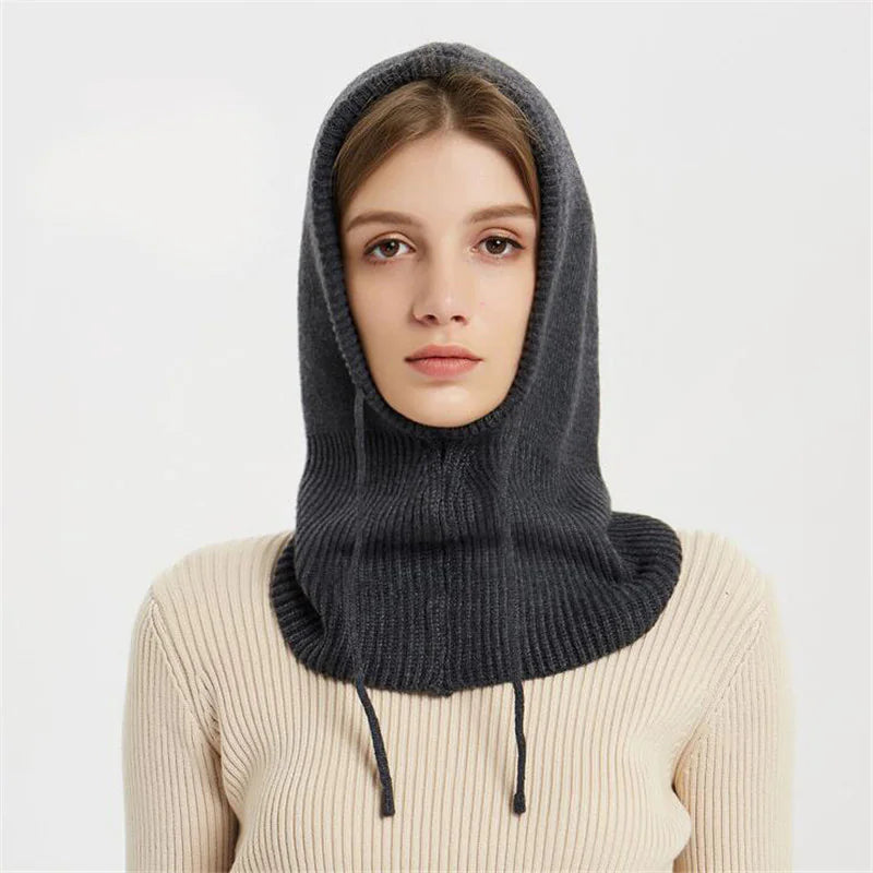 Cozy Knit All-in-One Hat & Scarf Pullover WEM Support (www.WEM.support)